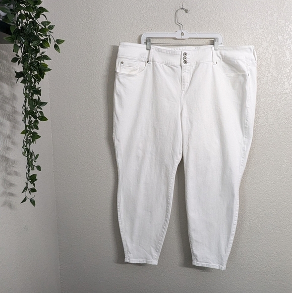 Torrid White Jegging Skinny Slim Fit Ankle Jeans High Rise Curvy Plus Comfy 5X - Picture 1 of 12